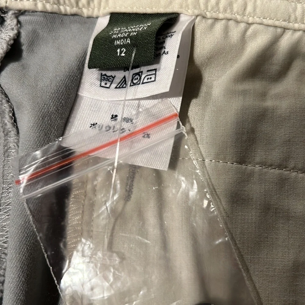 Eddie Bauer Blakely Gray Cotton Capri Wide Leg Size 12